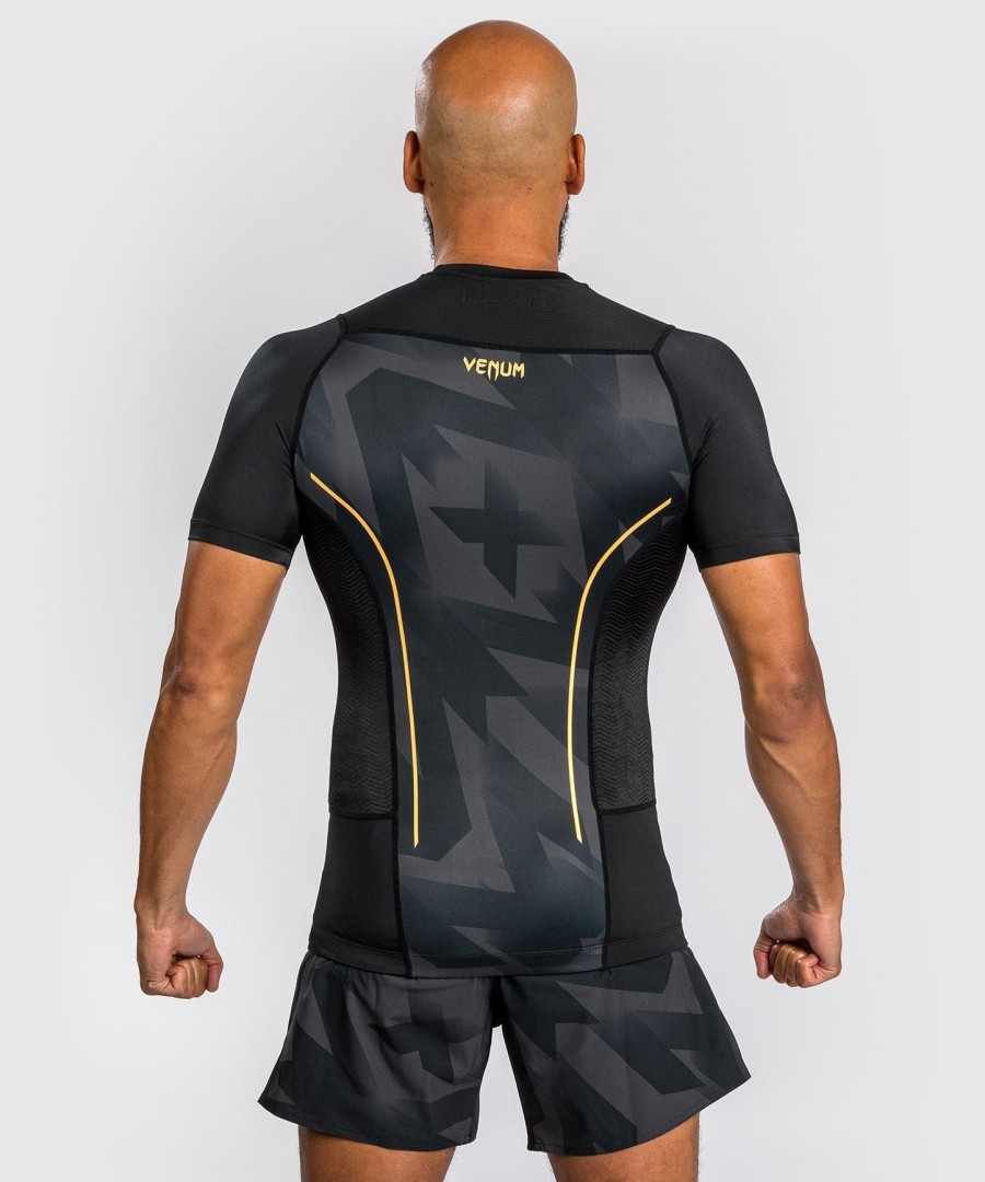 rashguard s krátkým rukávem venum razor - černo-zlatý