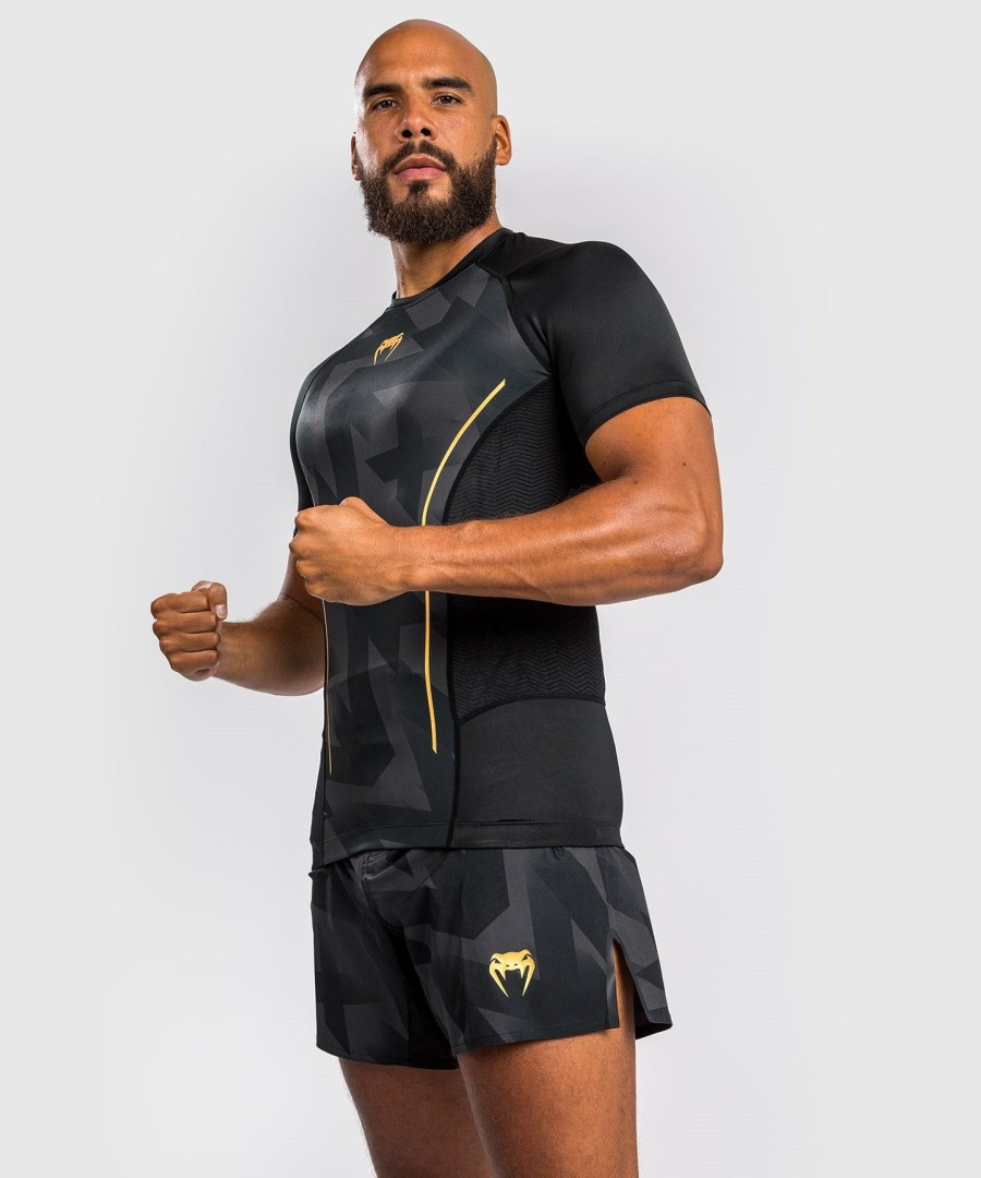 rashguard s krátkým rukávem venum razor - černo-zlatý
