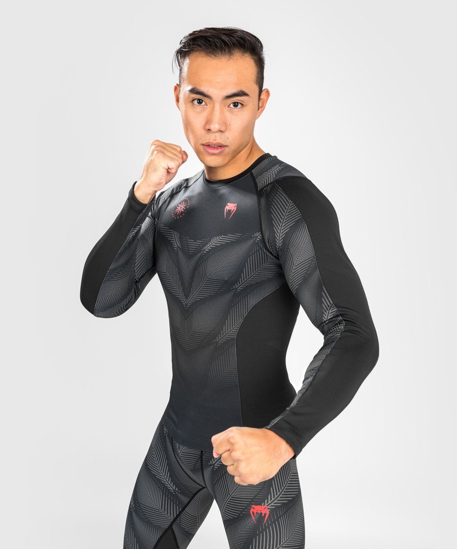 rashguard s dlouhým rukávem venum phantom - černo-červený