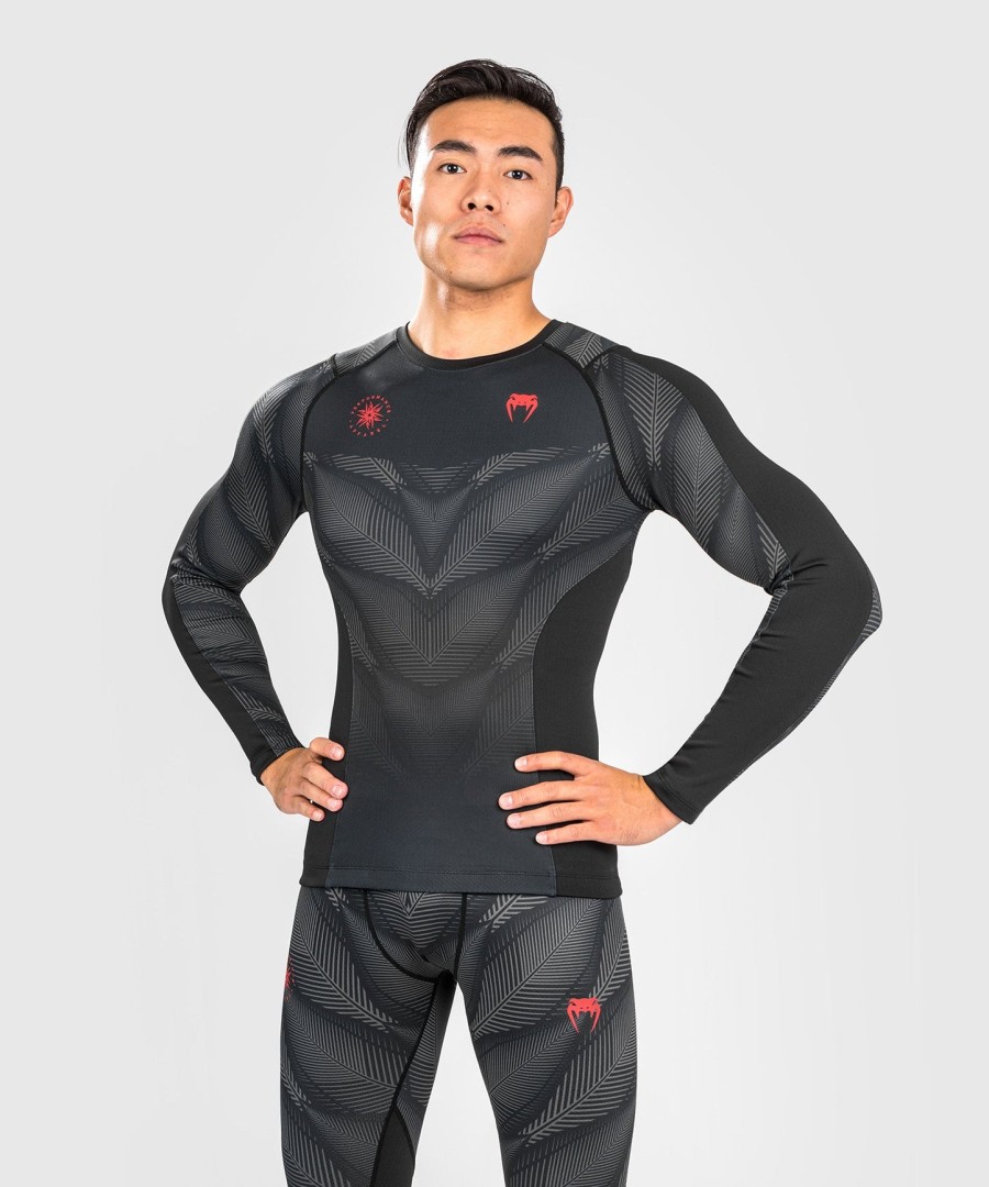 rashguard s dlouhým rukávem venum phantom - černo-červený