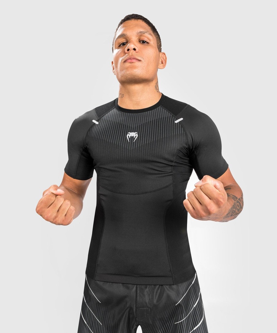 rashguard s krátkým rukávem venum biomecha - černo-šedý