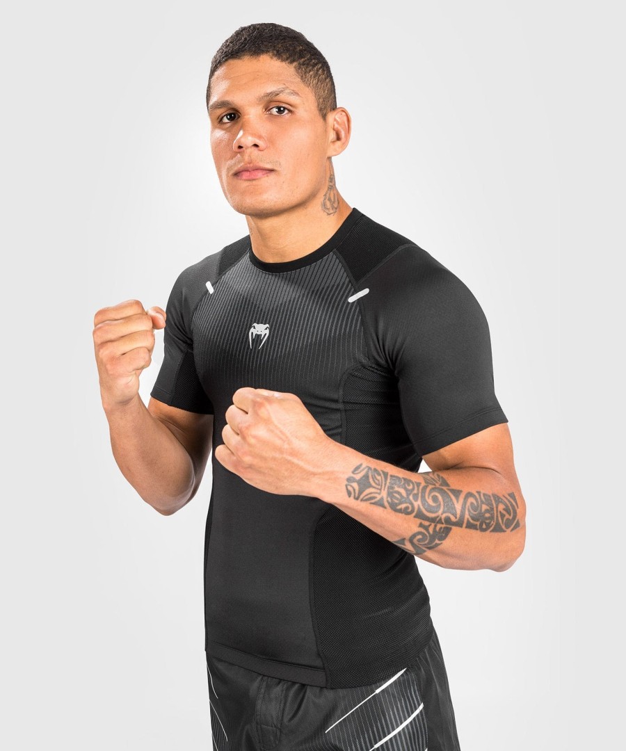 rashguard s krátkým rukávem venum biomecha - černo-šedý