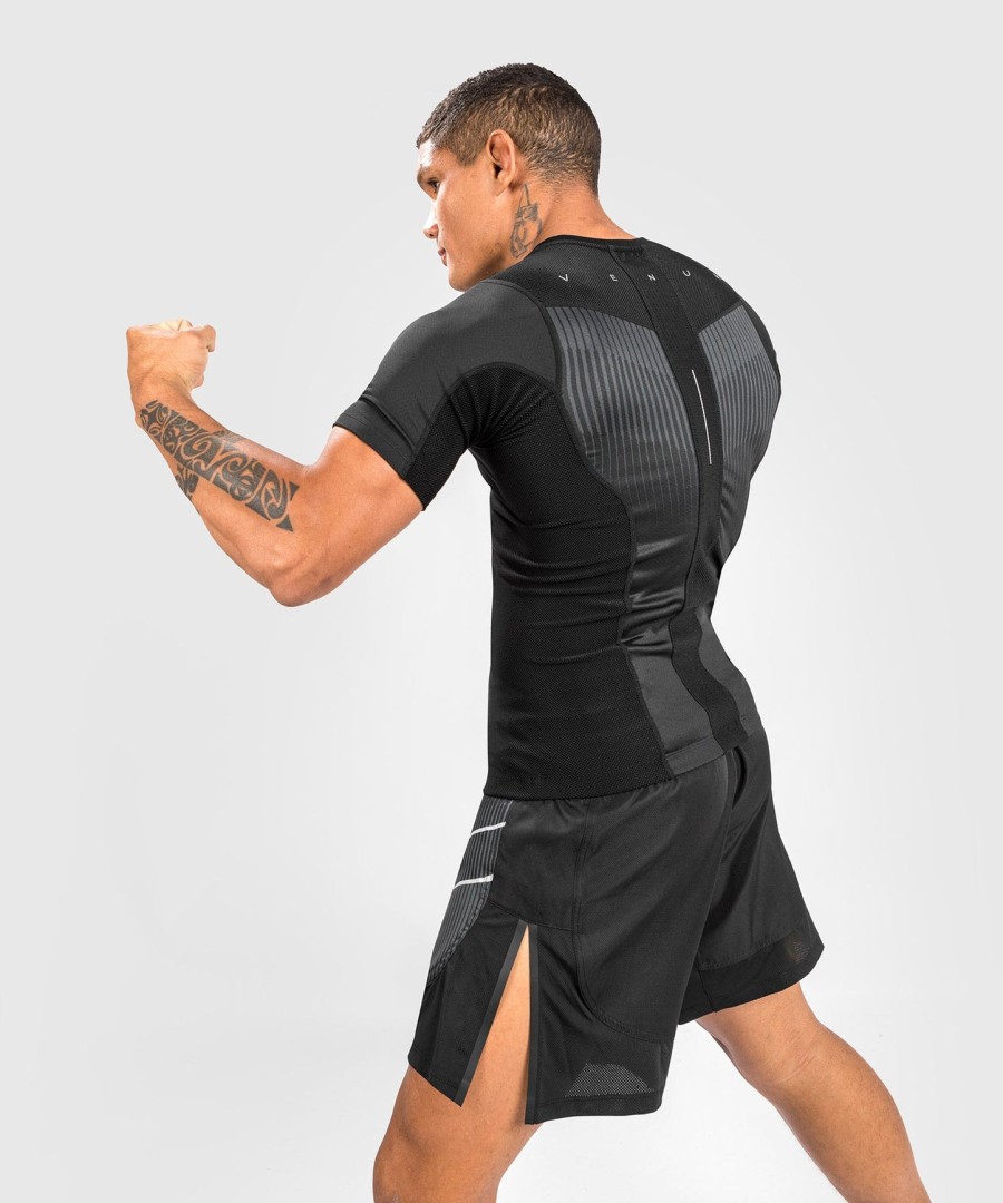 rashguard s krátkým rukávem venum biomecha - černo-šedý