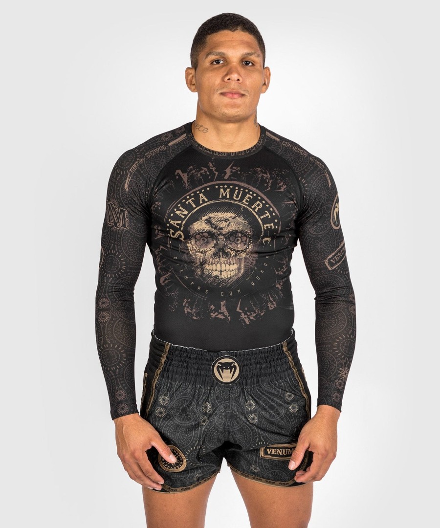 venum santa muerte dark side - rashguard s dlouhým rukávem - černo-hnědý