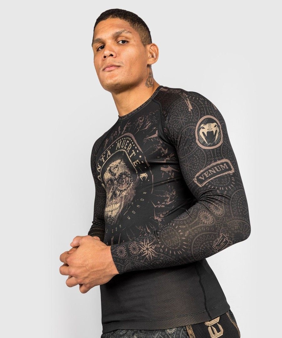 venum santa muerte dark side - rashguard s dlouhým rukávem - černo-hnědý
