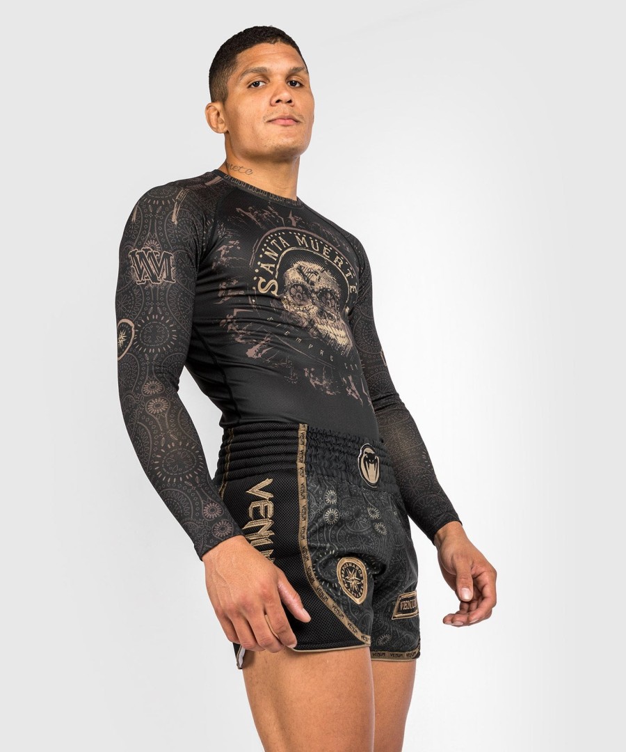 venum santa muerte dark side - rashguard s dlouhým rukávem - černo-hnědý