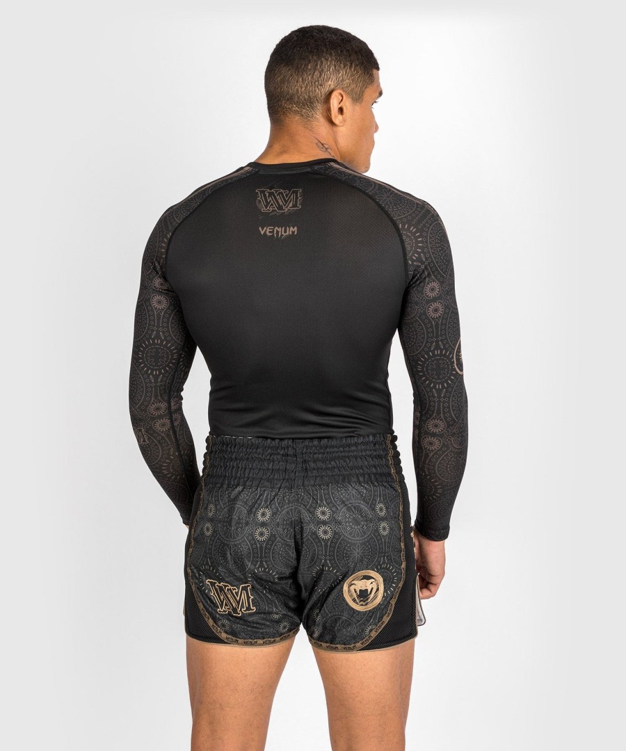 venum santa muerte dark side - rashguard s dlouhým rukávem - černo-hnědý