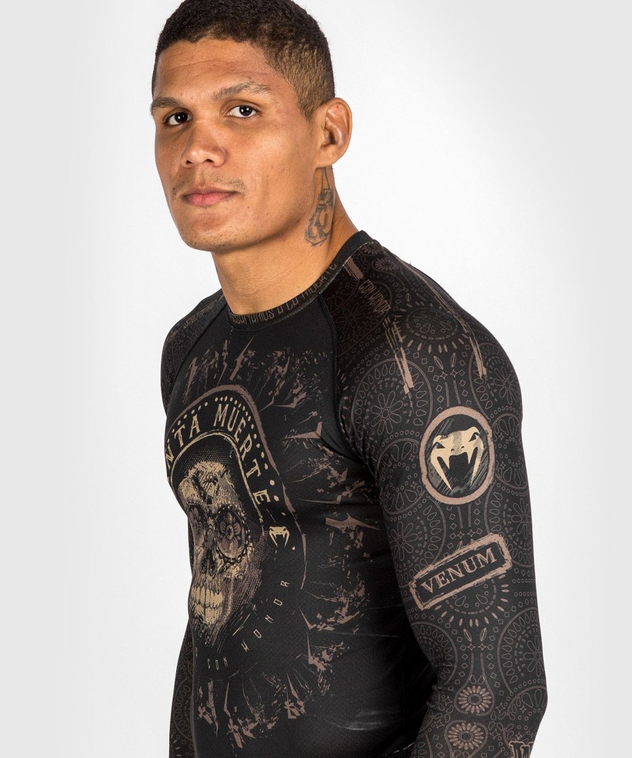 venum santa muerte dark side - rashguard s dlouhým rukávem - černo-hnědý