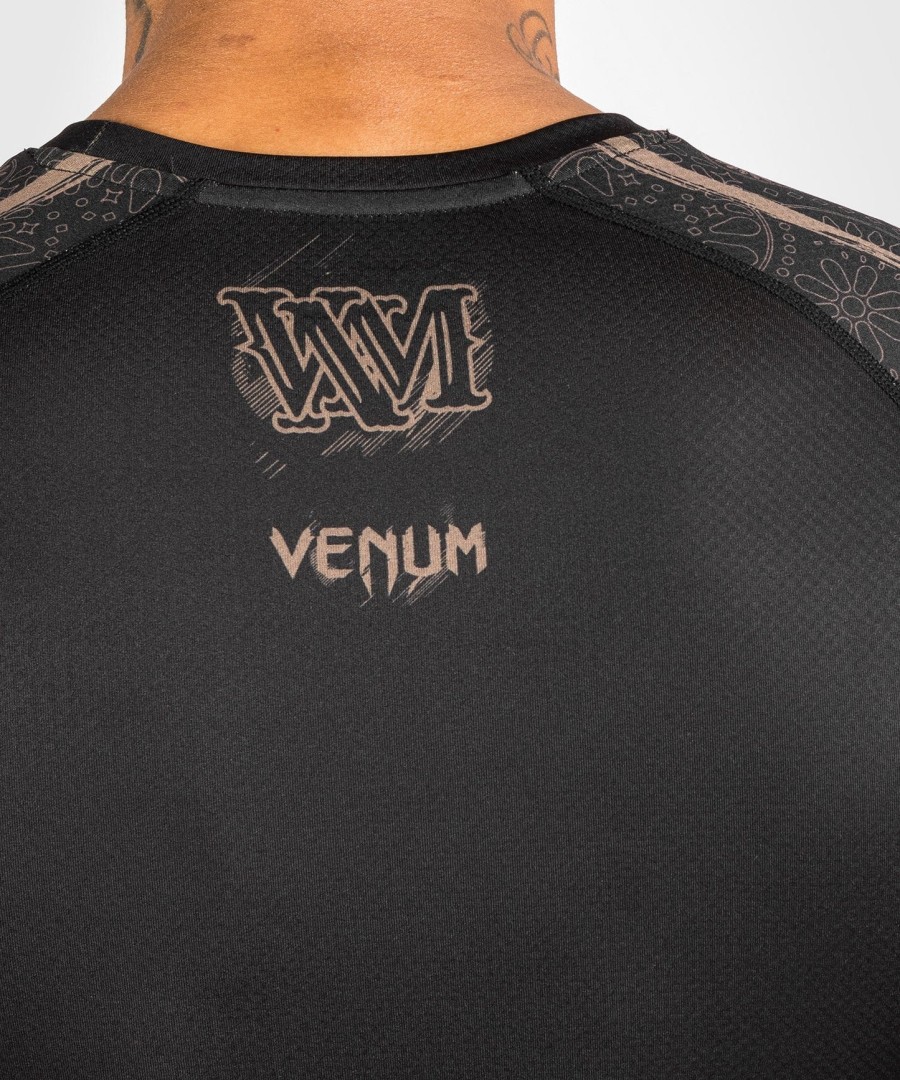 venum santa muerte dark side - rashguard s dlouhým rukávem - černo-hnědý