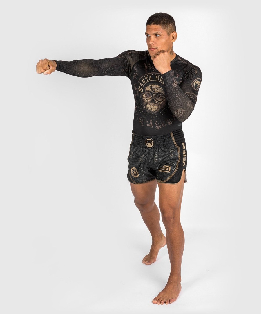 venum santa muerte dark side - rashguard s dlouhým rukávem - černo-hnědý