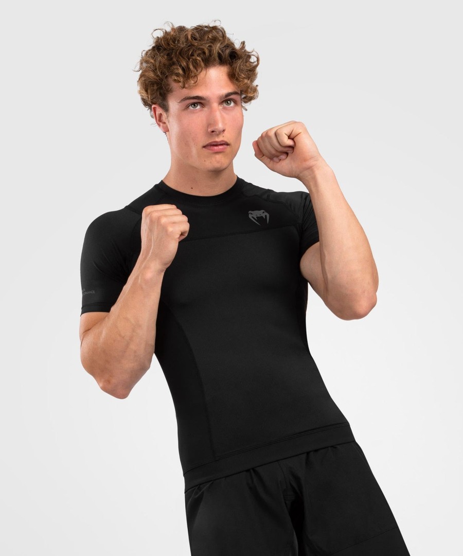 rashguard s krátkým rukávem venum g-fit air - černý