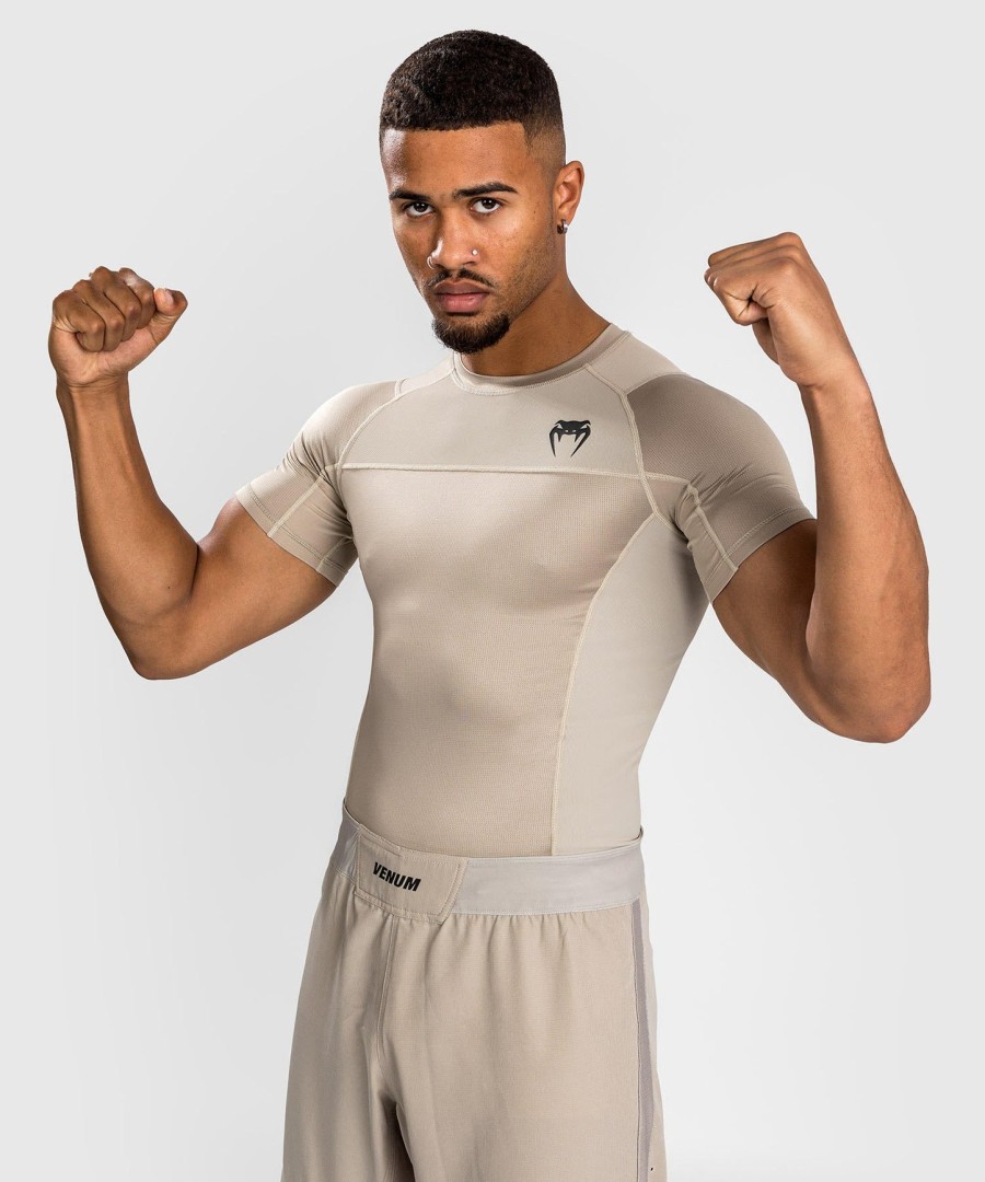 rashguardy venum g-fit air s krátkým rukávem - pískové