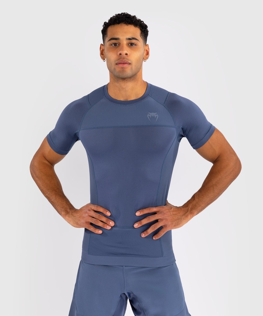 pánský rashguard venum g-fit air s krátkým rukávem - mlhavě modrý