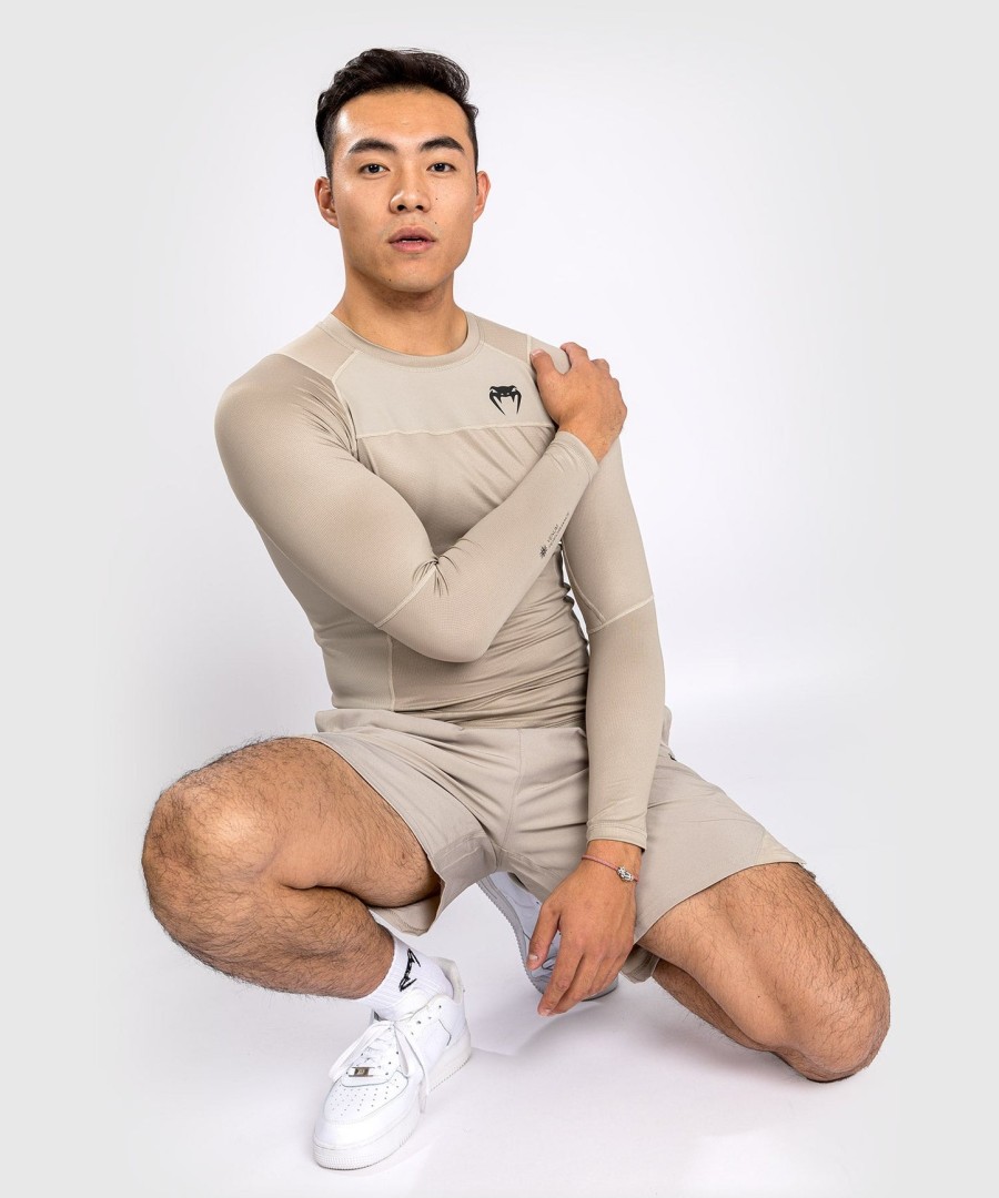 rashguard s dlouhým rukávem venum g-fit air - pískový