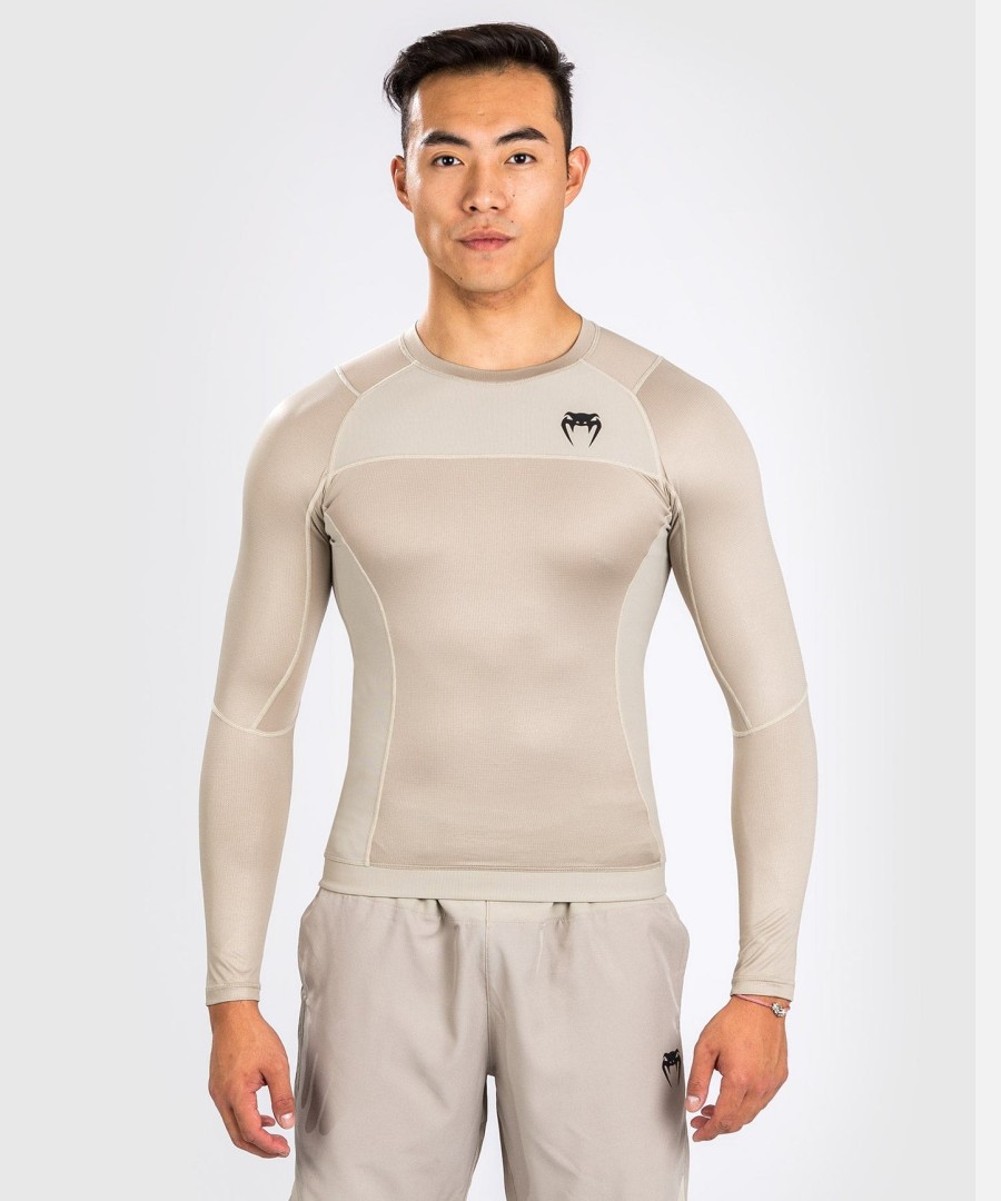 rashguard s dlouhým rukávem venum g-fit air - pískový