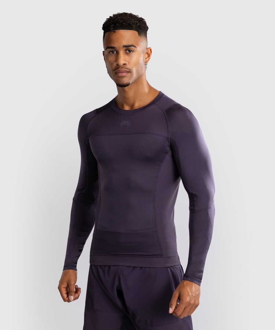 pánský rashguard s dlouhým rukávem venum g-fit air - tmavě fialový