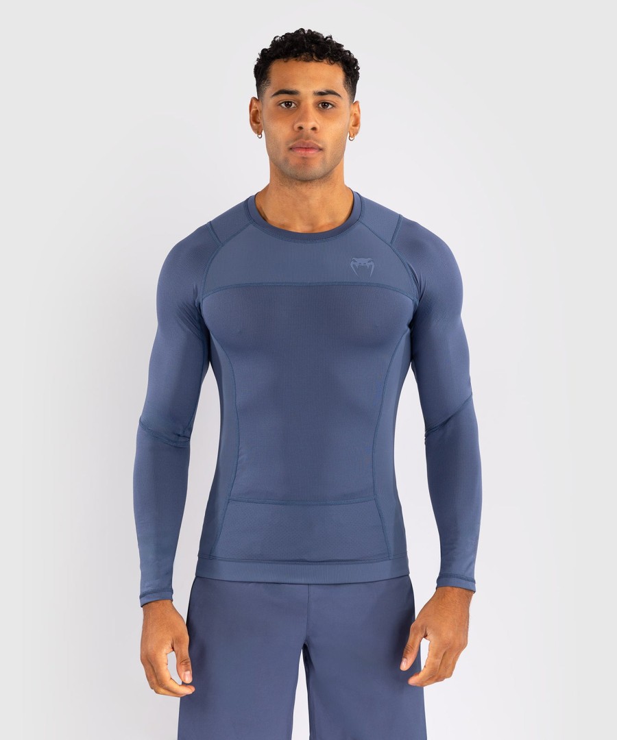 pánský rashguard s dlouhým rukávem venum g-fit air - mlhavě modrý