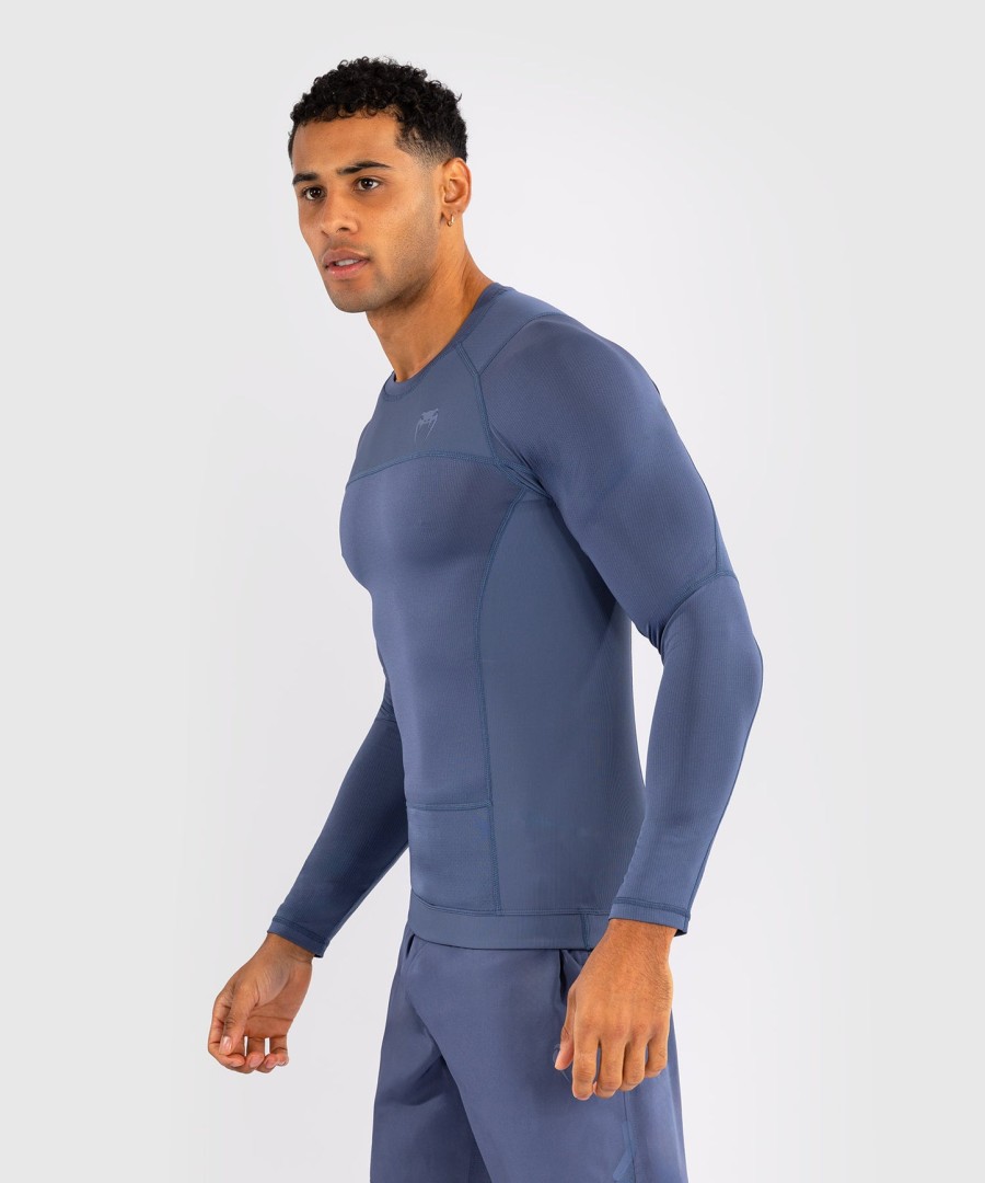 pánský rashguard s dlouhým rukávem venum g-fit air - mlhavě modrý