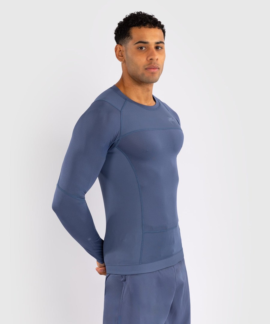 pánský rashguard s dlouhým rukávem venum g-fit air - mlhavě modrý