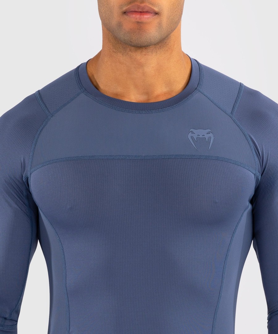 pánský rashguard s dlouhým rukávem venum g-fit air - mlhavě modrý