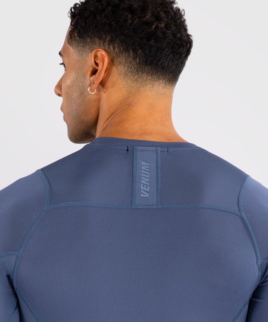 pánský rashguard s dlouhým rukávem venum g-fit air - mlhavě modrý