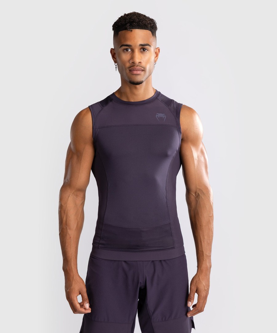 pánský rashguard venum g-fit air bez rukávů - tmavě fialový