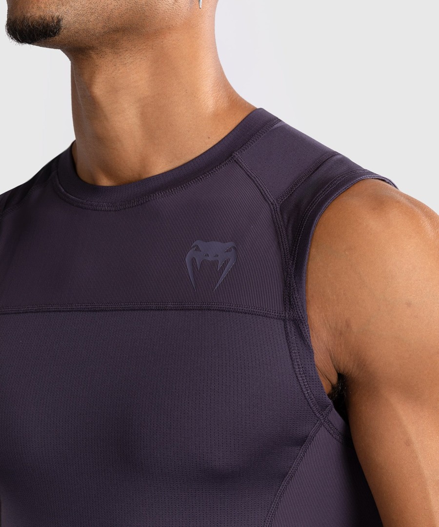 pánský rashguard venum g-fit air bez rukávů - tmavě fialový