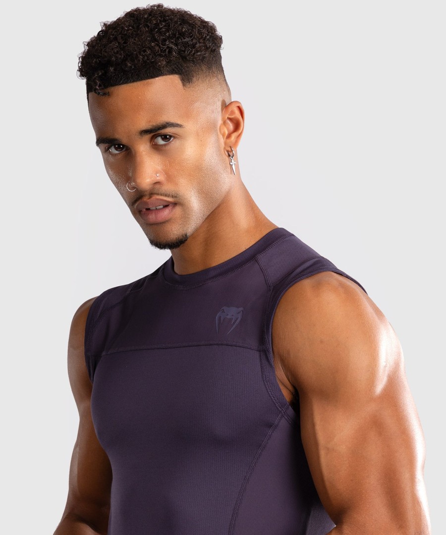 pánský rashguard venum g-fit air bez rukávů - tmavě fialový