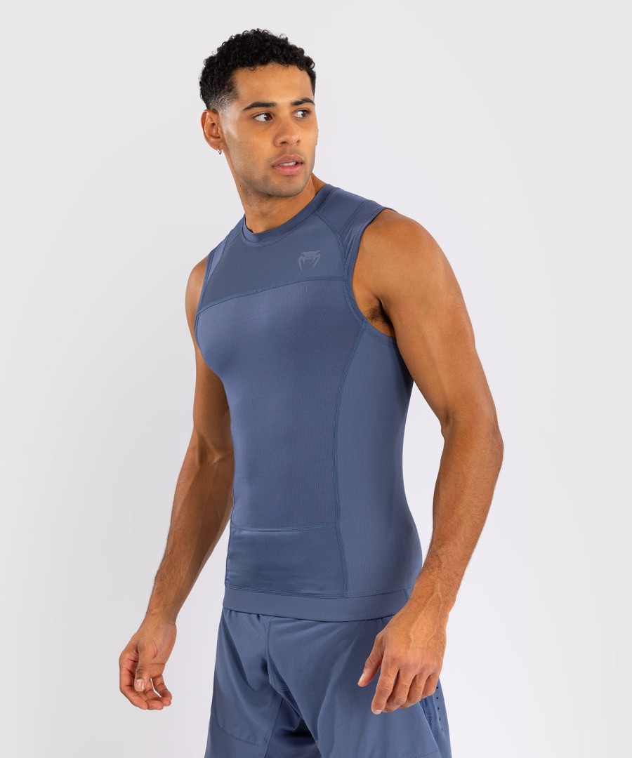 pánský rashguard venum g-fit air bez rukávů - mlhavě modrý