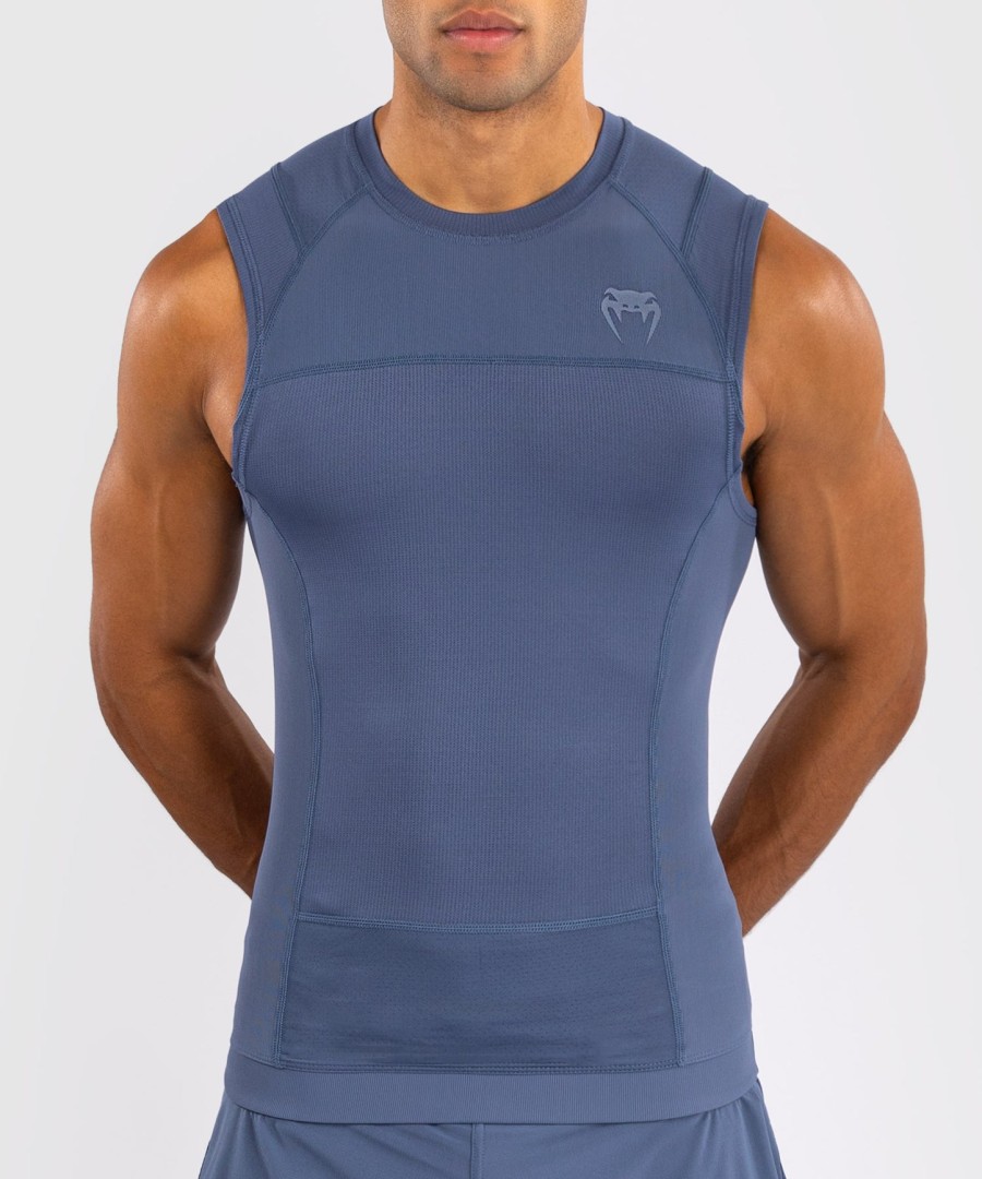 pánský rashguard venum g-fit air bez rukávů - mlhavě modrý