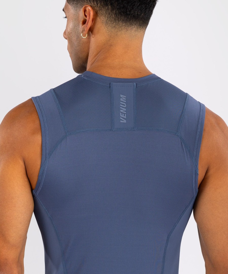 pánský rashguard venum g-fit air bez rukávů - mlhavě modrý