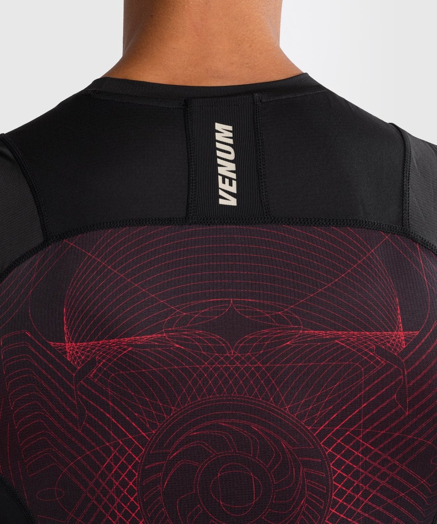 pánský rashguard venum g-fit air bez rukávů - tmavě černýohnivé červený