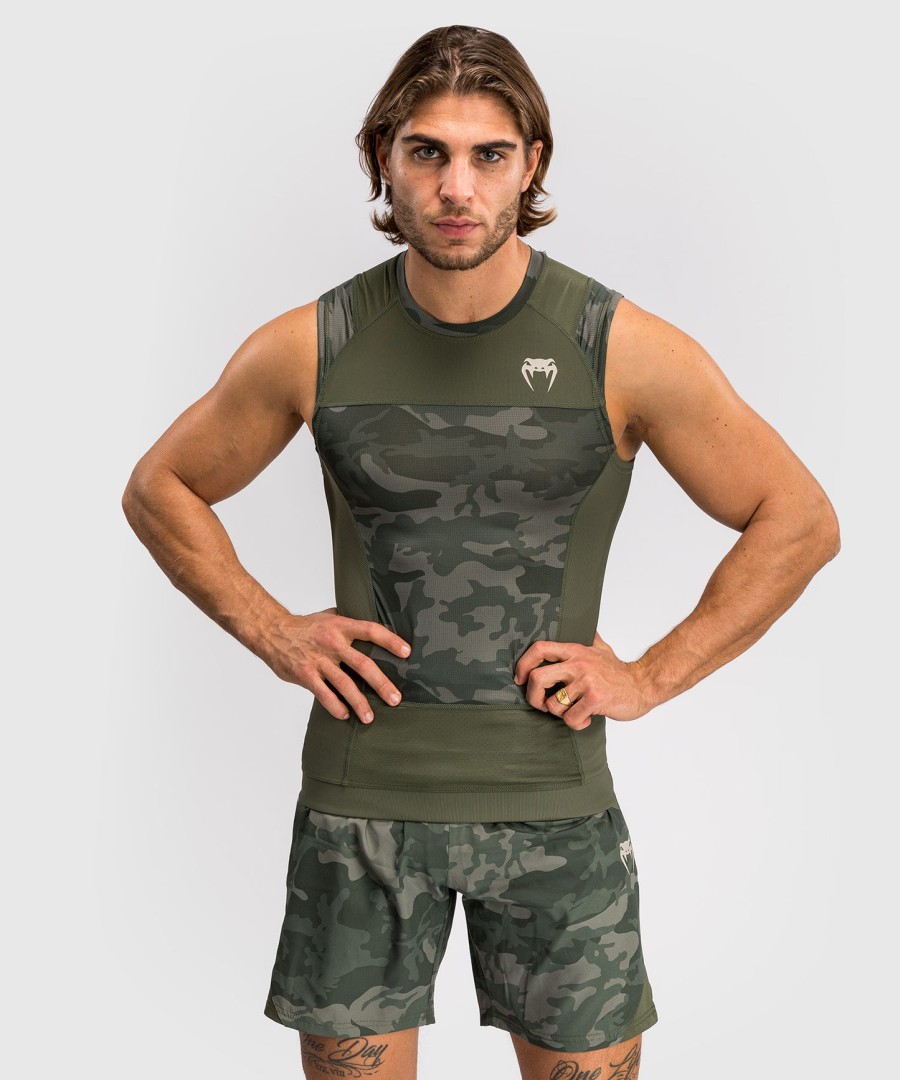 pánský rashguard venum g-fit air bez rukávů - armádní kamufláž