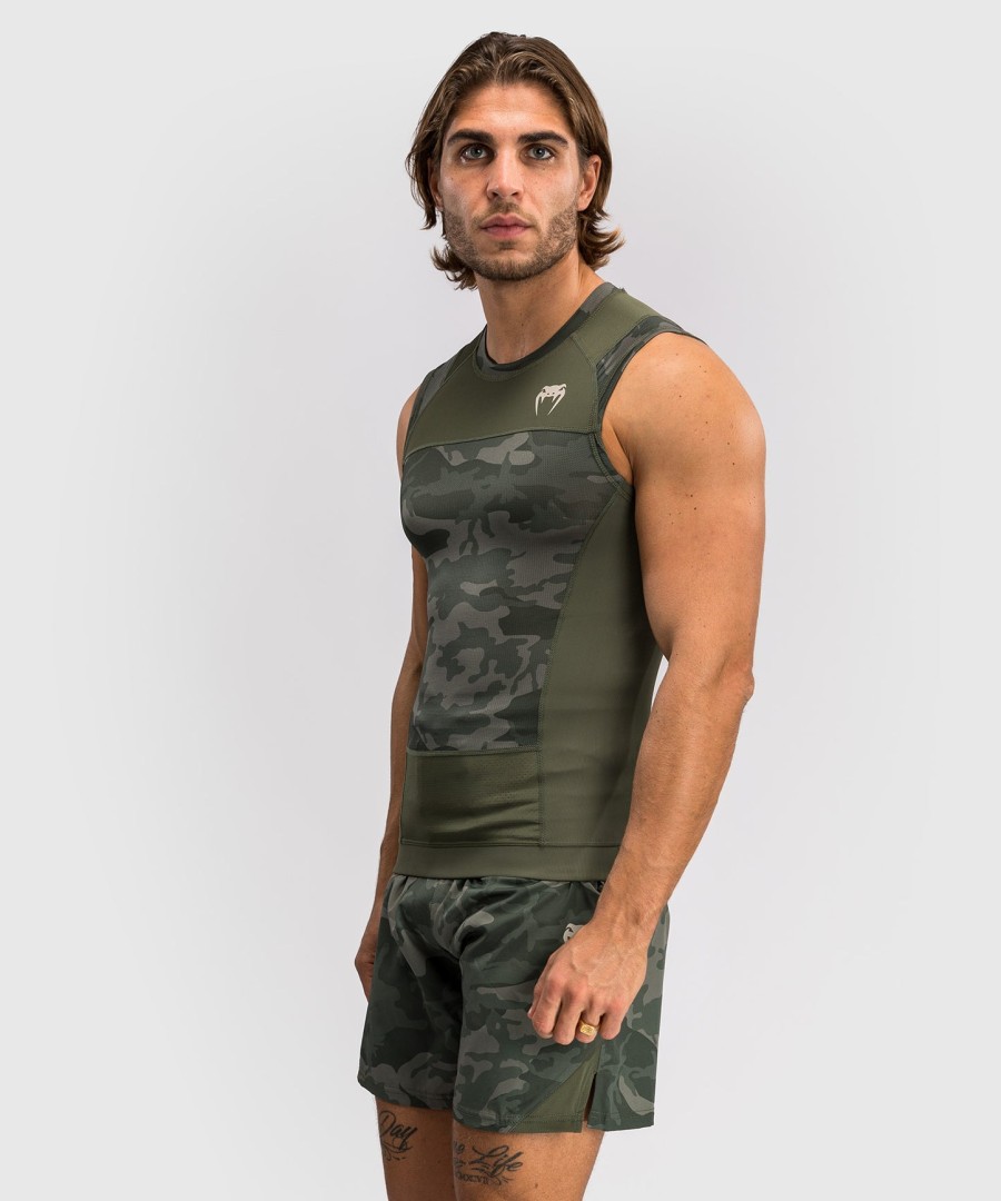 pánský rashguard venum g-fit air bez rukávů - armádní kamufláž
