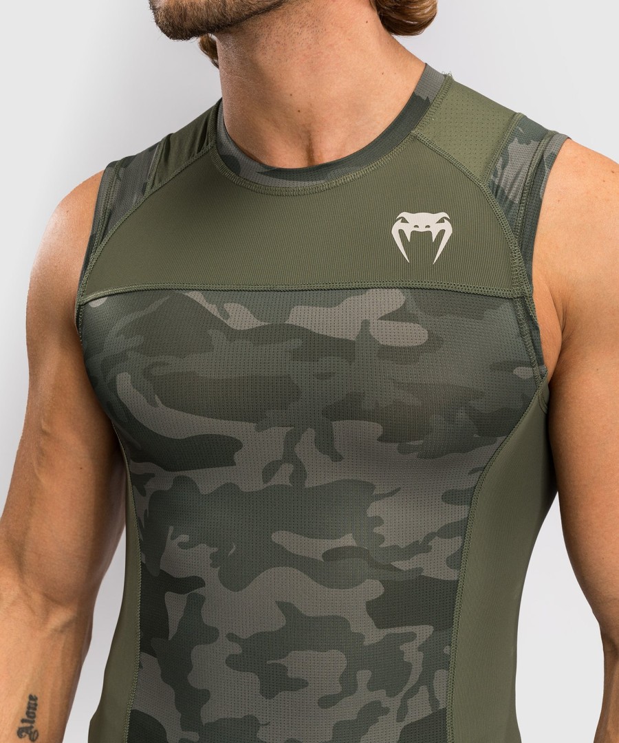 pánský rashguard venum g-fit air bez rukávů - armádní kamufláž