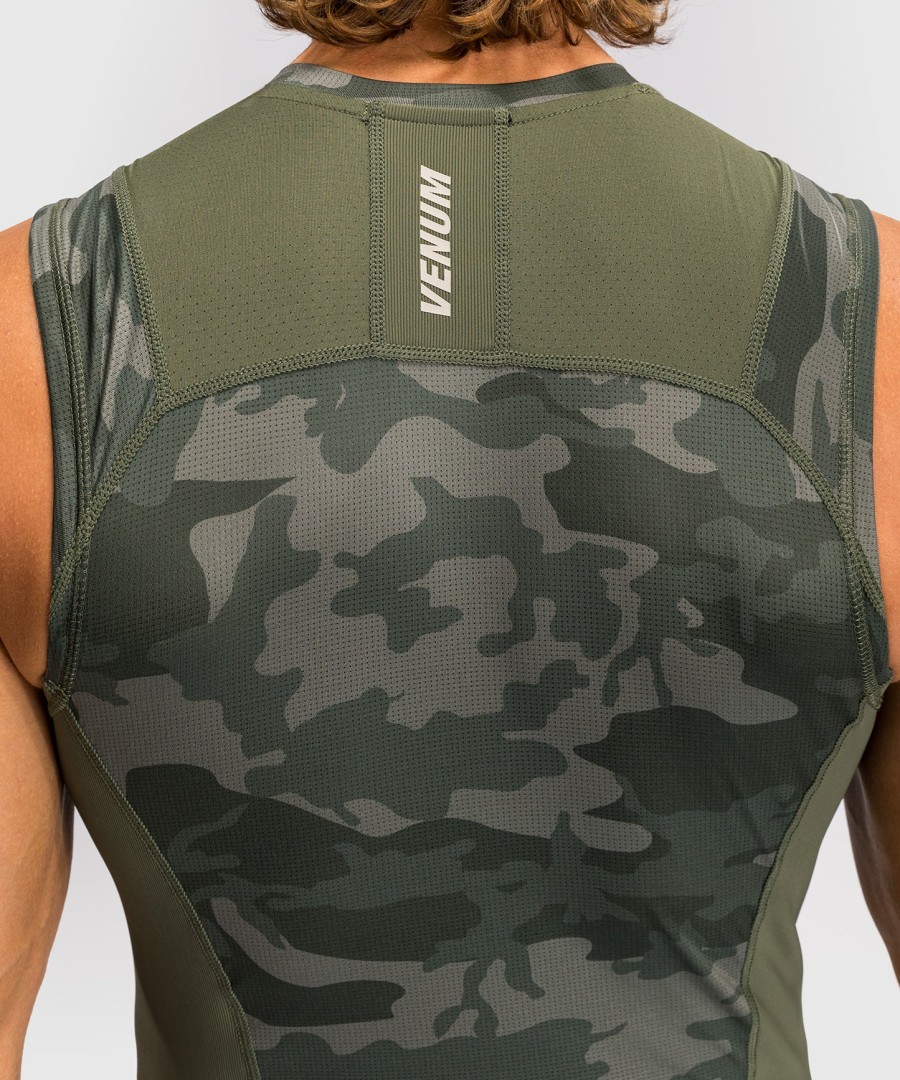 pánský rashguard venum g-fit air bez rukávů - armádní kamufláž