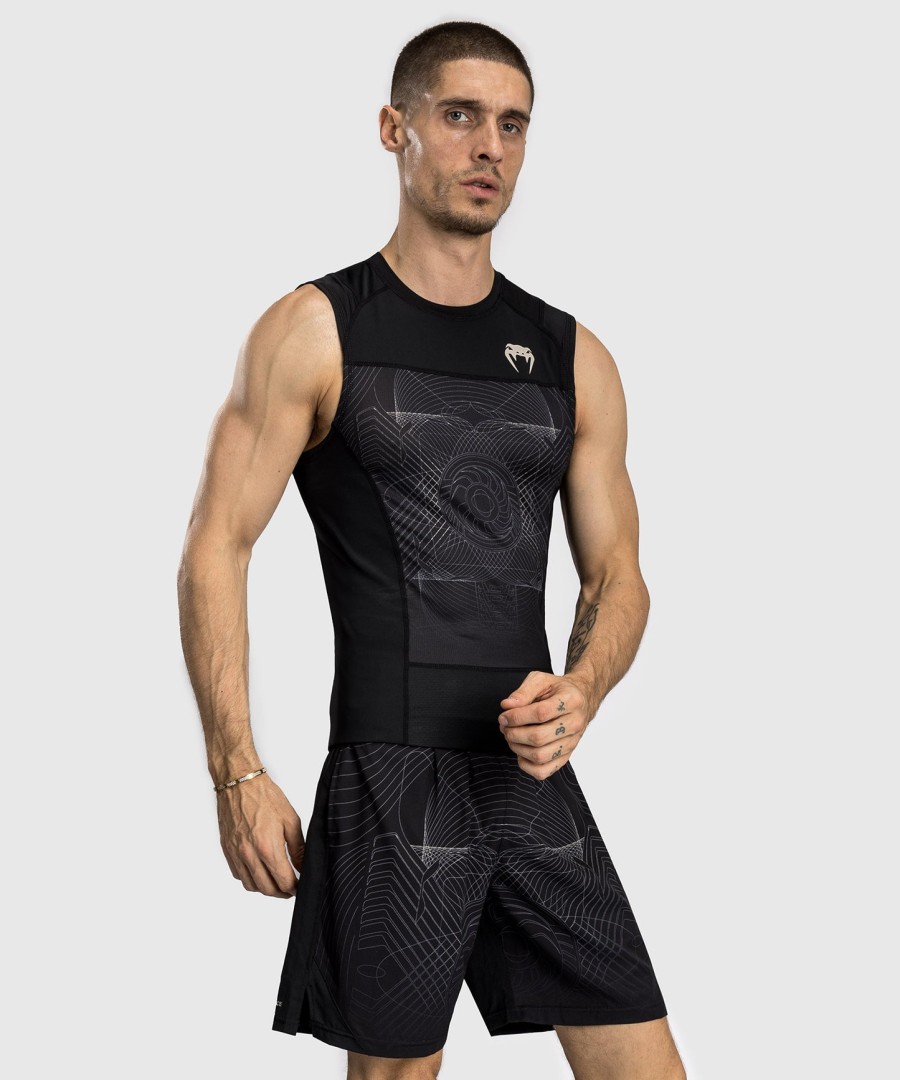 pánský rashguard venum g-fit air bez rukávů - tmavě černápouštní písek
