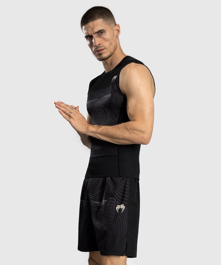 pánský rashguard venum g-fit air bez rukávů - tmavě černápouštní písek