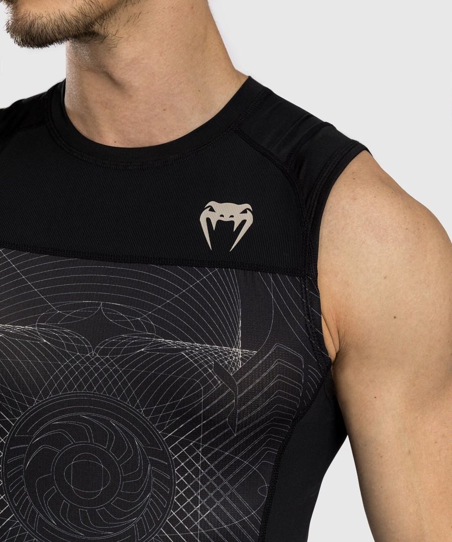 pánský rashguard venum g-fit air bez rukávů - tmavě černápouštní písek