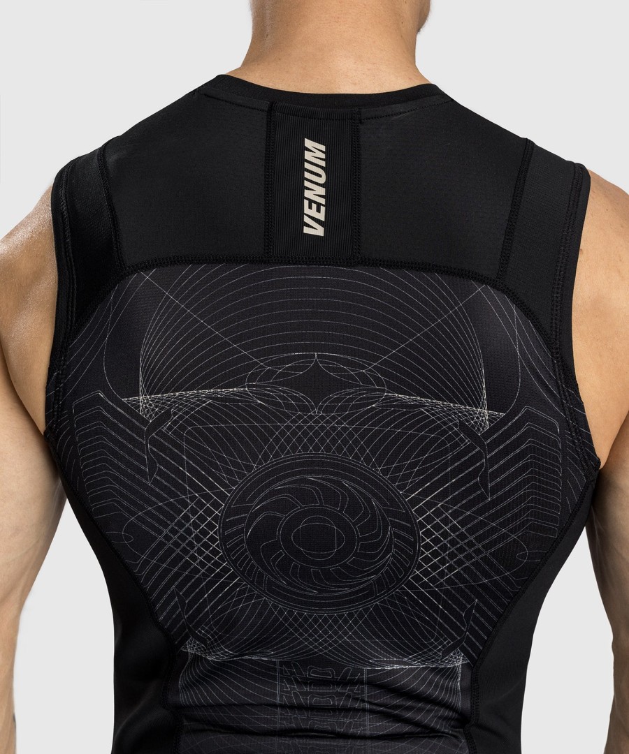 pánský rashguard venum g-fit air bez rukávů - tmavě černápouštní písek