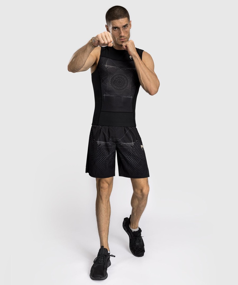 pánský rashguard venum g-fit air bez rukávů - tmavě černápouštní písek