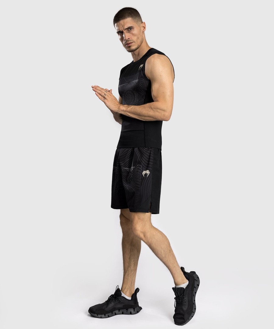 pánský rashguard venum g-fit air bez rukávů - tmavě černápouštní písek