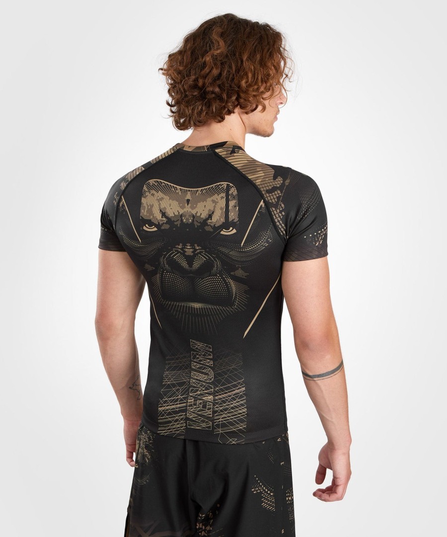 rashguard s krátkým rukávem venum gorilla jungle - černýpískový