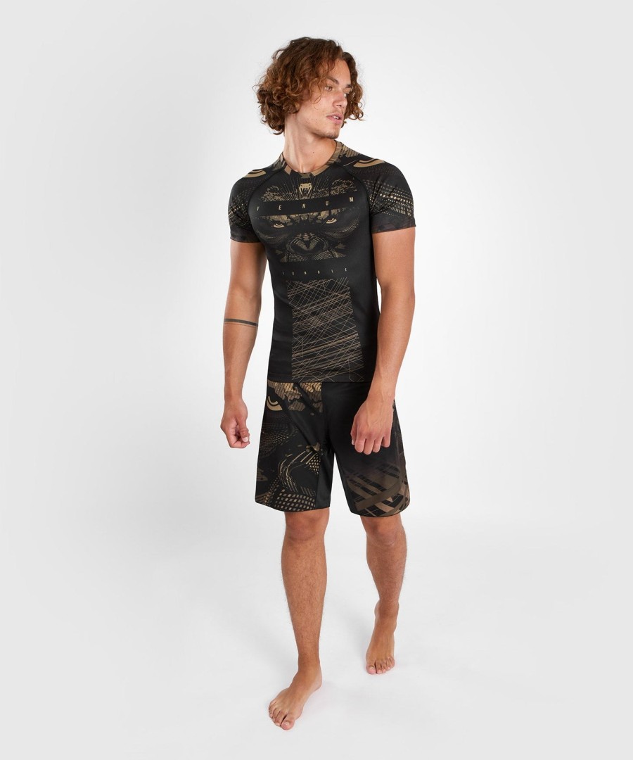 rashguard s krátkým rukávem venum gorilla jungle - černýpískový