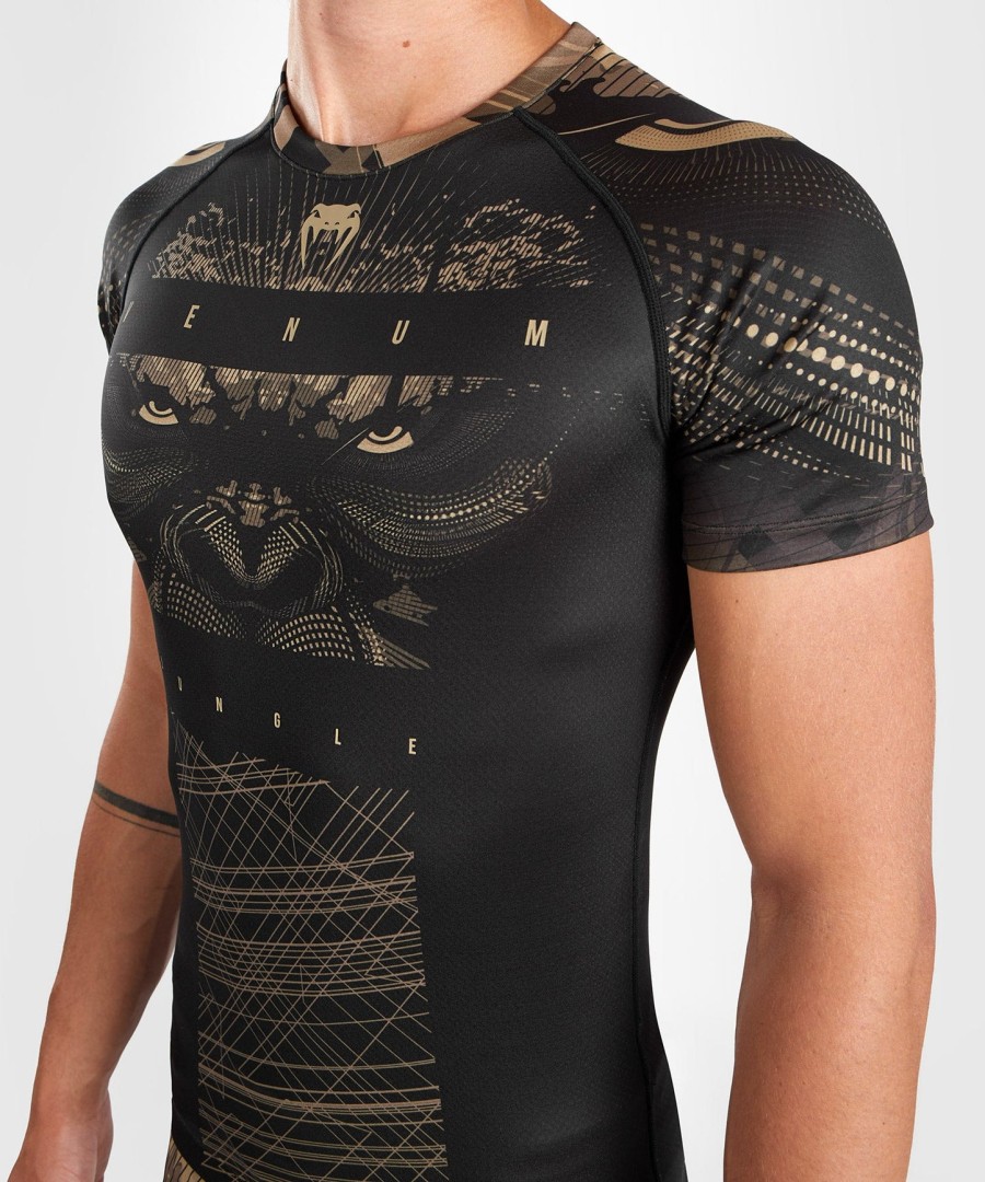 rashguard s krátkým rukávem venum gorilla jungle - černýpískový