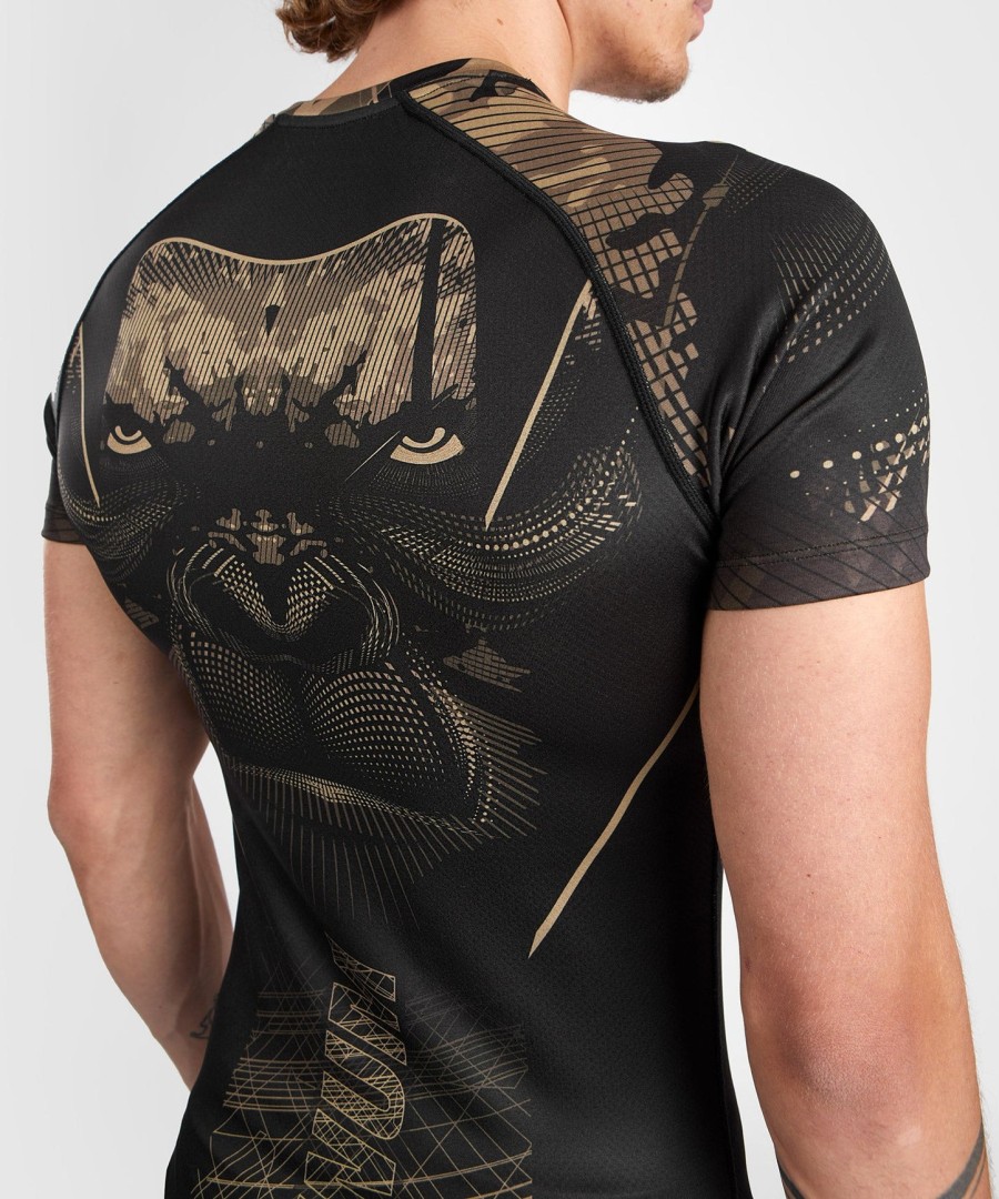 rashguard s krátkým rukávem venum gorilla jungle - černýpískový