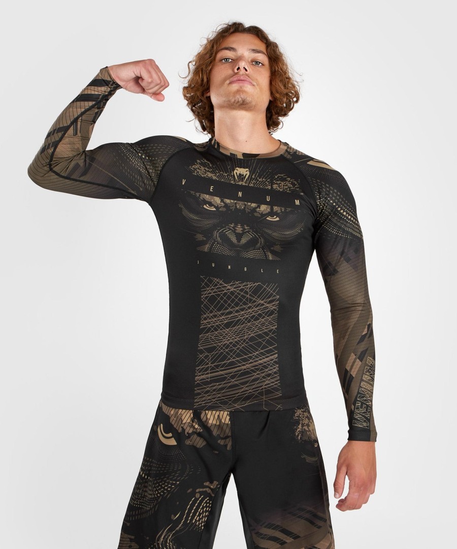rashguard s dlouhým rukávem venum gorilla jungle - černýpískový