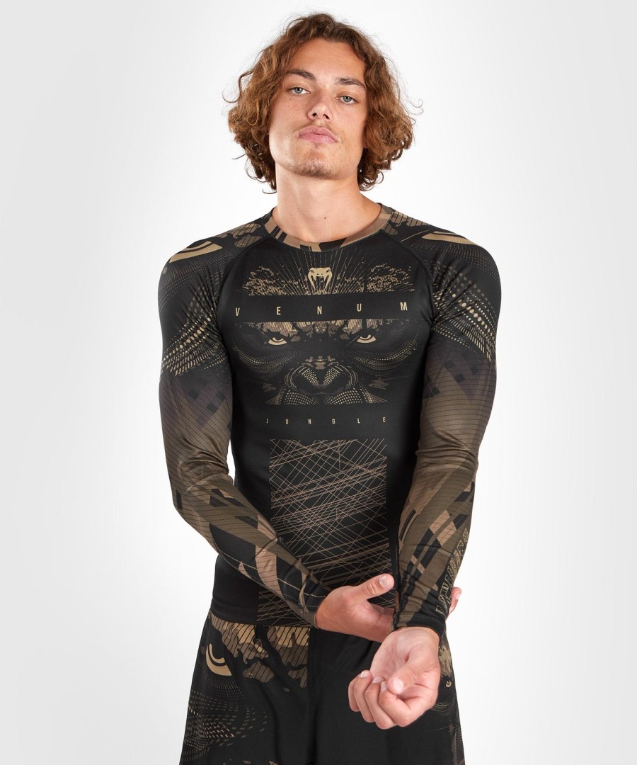 rashguard s dlouhým rukávem venum gorilla jungle - černýpískový