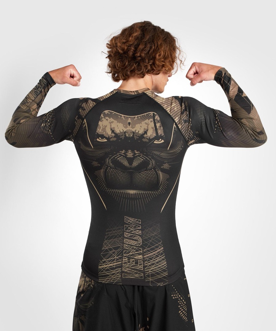 rashguard s dlouhým rukávem venum gorilla jungle - černýpískový