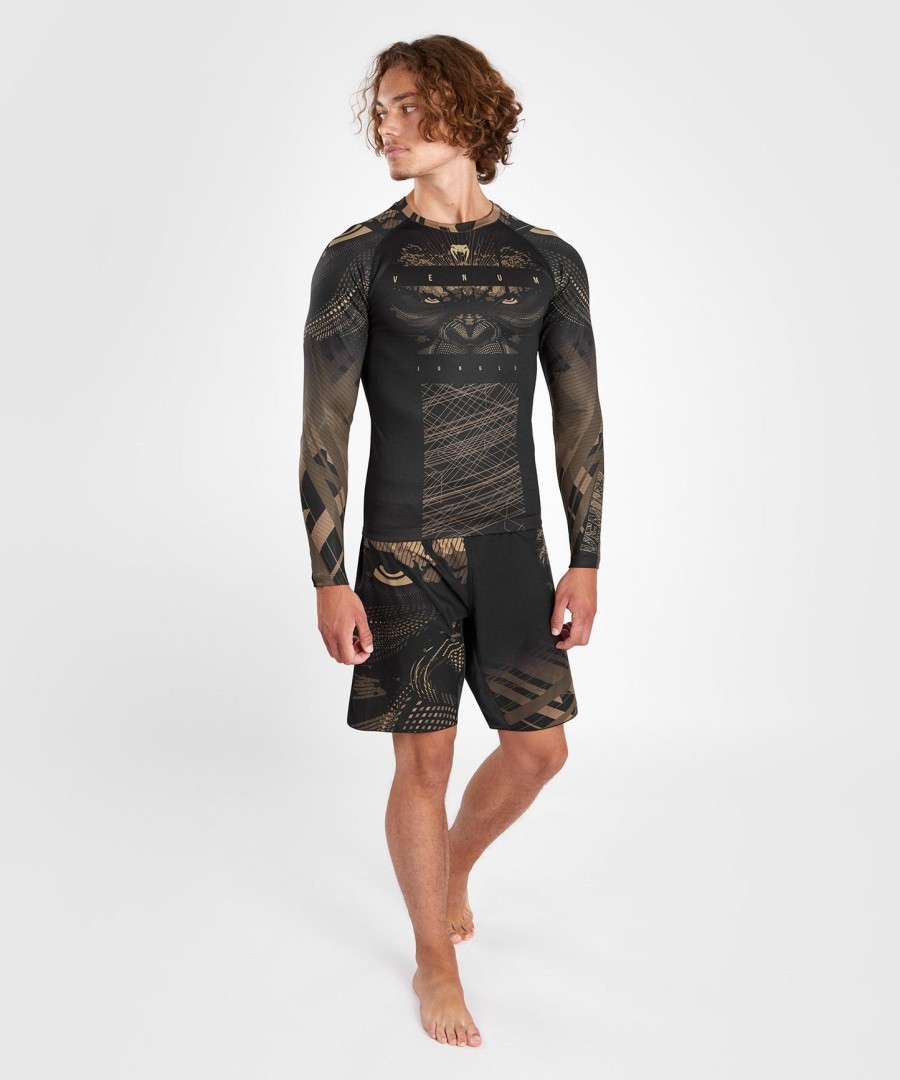 rashguard s dlouhým rukávem venum gorilla jungle - černýpískový